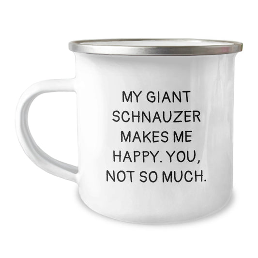 Giant Schnauzer Dog Lovers' Hilarious Camping Mug, Funny Gift from Friends for Men, Unique Graduation Present - Image 1