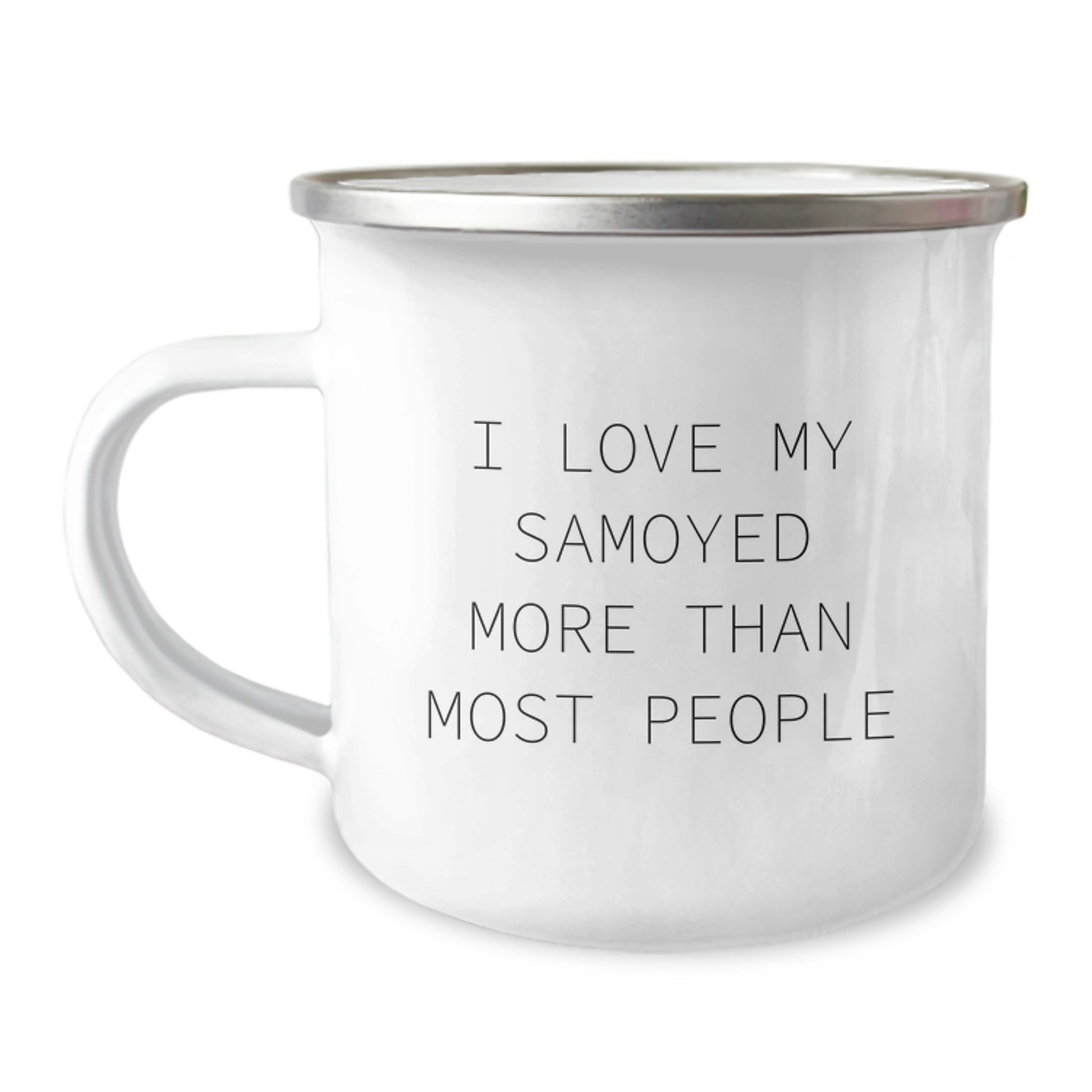 Funny Samoyed Dog Lovers Gifts from Family - 'I Love My Samoyed More Than Most People' Birthday Camping Mug for Samoyed Dog Owners - Image 1