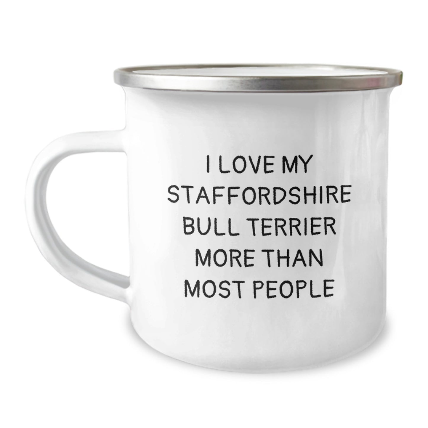 Staffordshire Bull Terrier Dog Lovers Funny Gifts from Friends, Unique Birthday Unique Gifts for Men, Camping Mug with 'I Love My Staffordshire Bull Terrier More Than Most People' Quote - Image 1