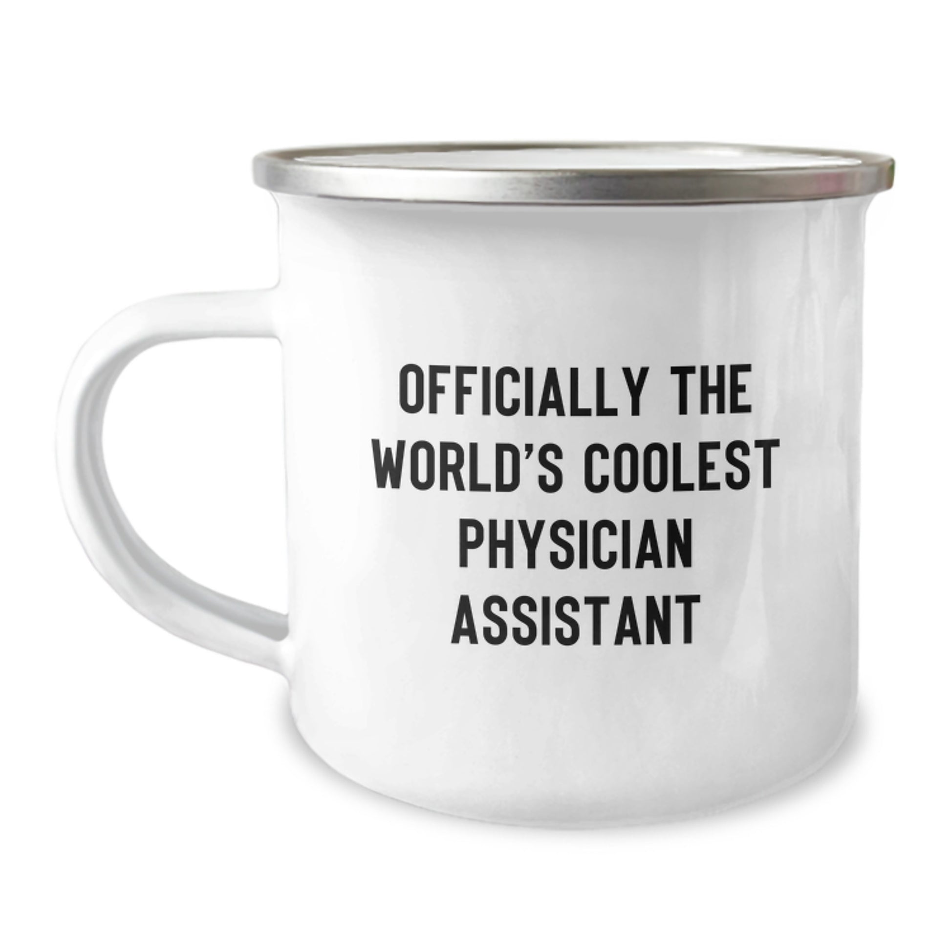 Funny Physician Assistant Gifts for Birthday - 'Officially The World's Coolest Physician Assistant' Camping Mug from Friends - Image 1