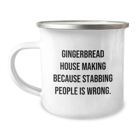 Funny Gingerbread House Making Gifts for Men - Camping Mug Gifts from Family for Christmas Morning - Image 1