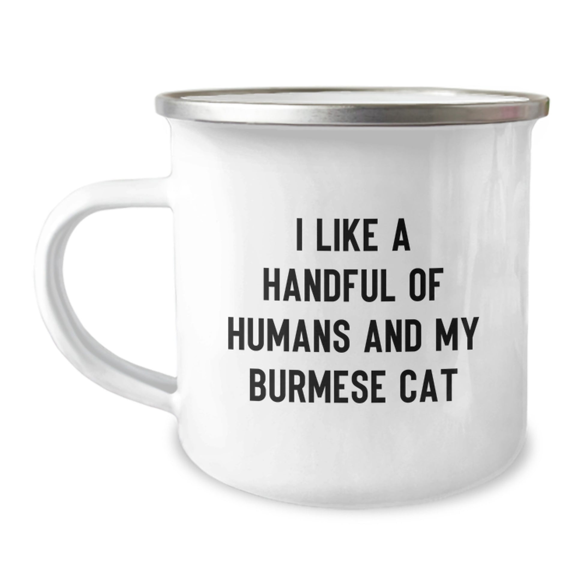 Funny Burmese Cat Gifts from Men to Friends for Camping Mug Lovers of I 'Like A Handful Of Humans And My Burmese Cat' Christmas Unique Gifts - Image 1