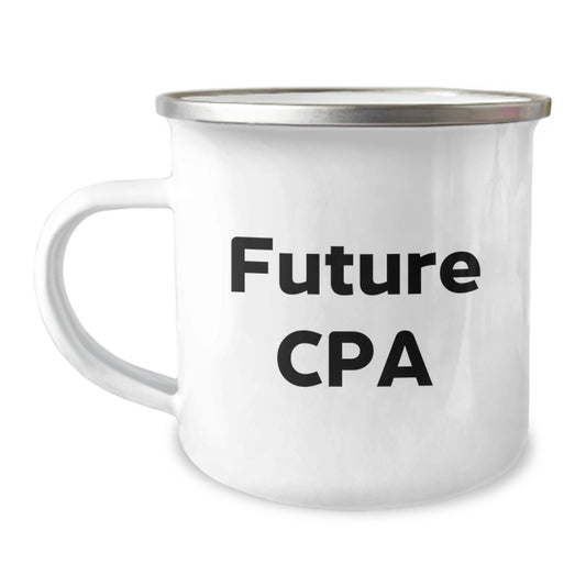 Funny Future CPA Gifts for Men from Friends, Unique Camping Mug for Graduation - Image 1