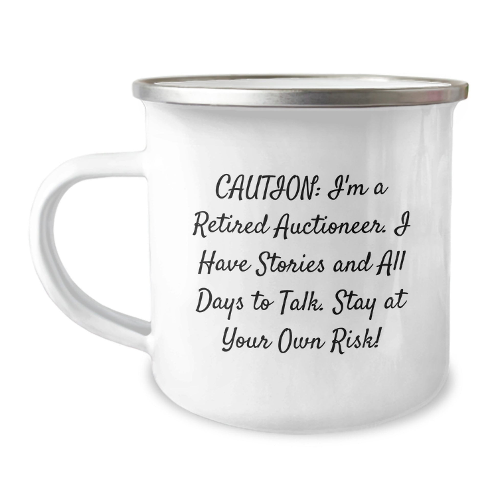 Funny Gifts from Men to Auctioneer Friends and Family - Retired Auctioneer Camping Mug for Christmas Unique Auctioneer - Image 1
