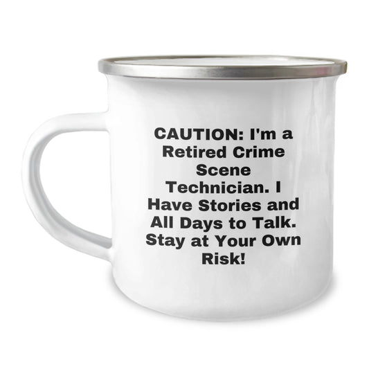 Funny Crime Scene Technician Gifts for Men - Caution, I'm a Retired Crime Scene Tech - Christmas Unique Gifts from Friends, Family, or Coworkers - Image 1