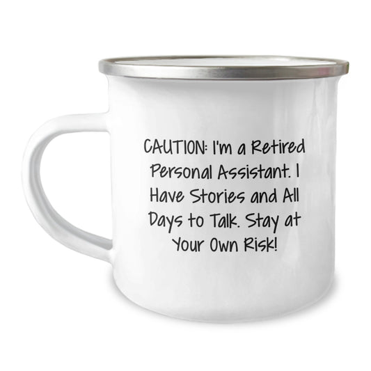 Funny Personal Assistant Christmas Unique Gifts - Stay At Your Own Risk! Personal Assistant Mug, Ideal Gifts from Friends for Men, Women, or Family, Enamel Stainless Steel Mug - Image 1