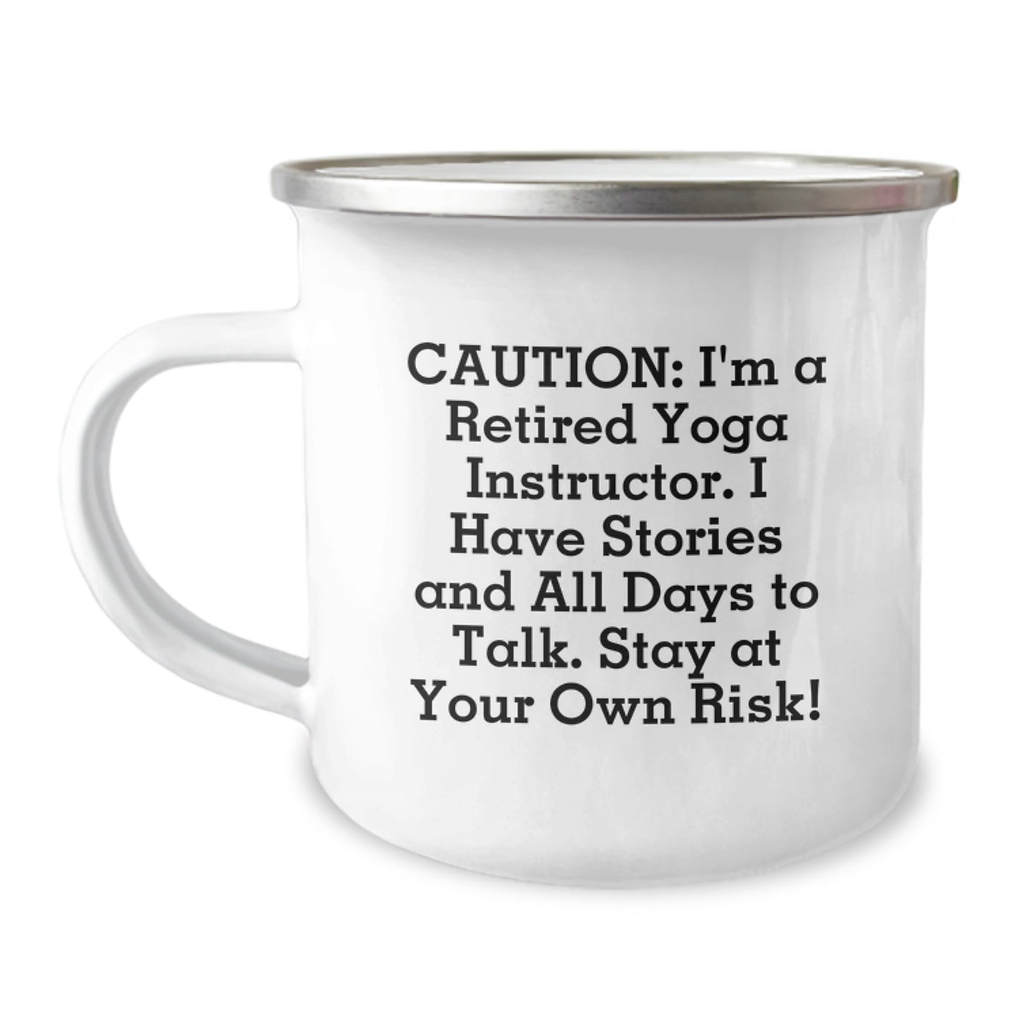 Yoga Instructor Birthday Unique Gifts from Men - Stay At Your Own Risk! Funny Camping Mug for Women Friends - Image 1