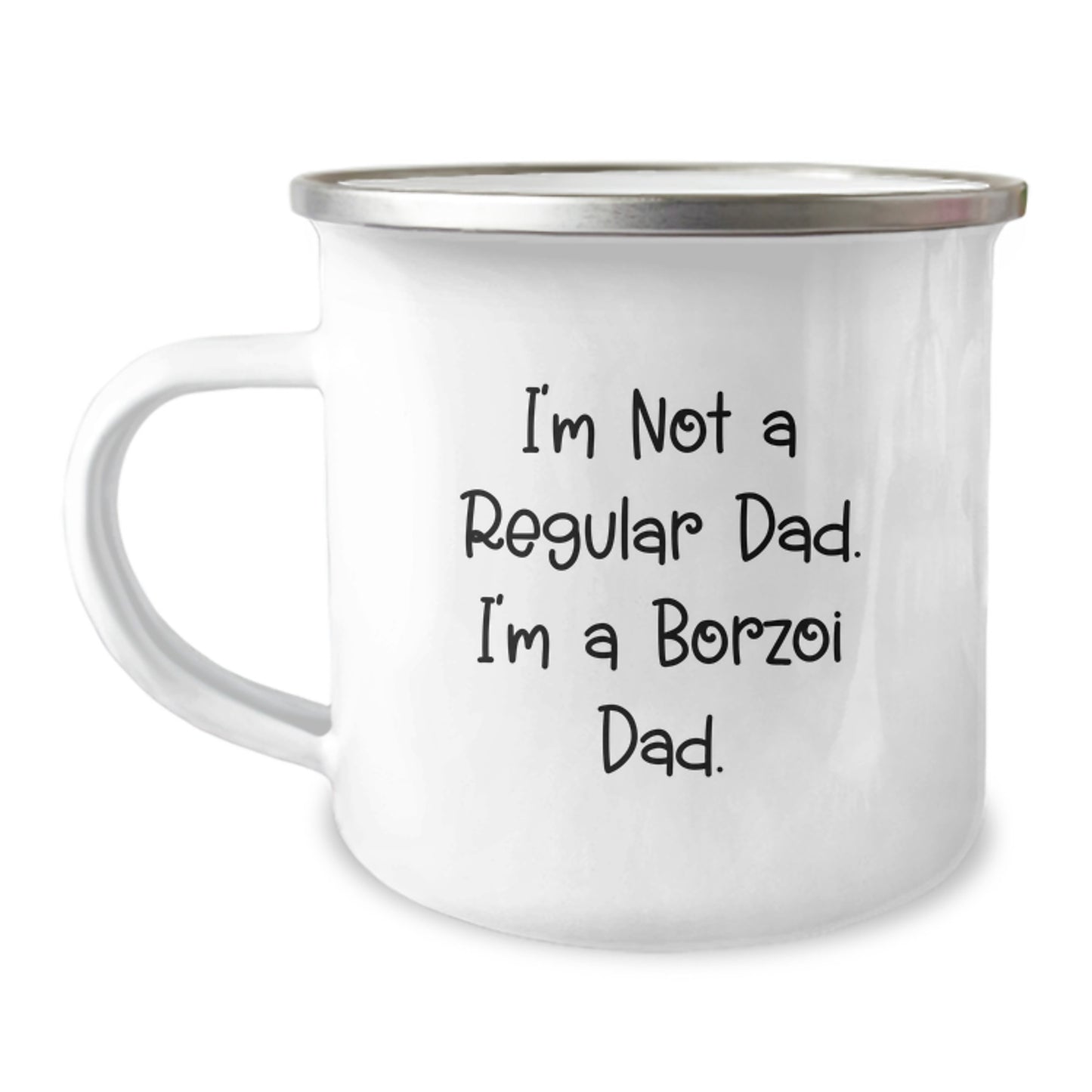 Borzoi Dog Dad Gifts, Funny Camping Mugs for Men, Graduation Unique Gifts from Family, Friends, Coworkers - 'I'm Not A Regular Dad. I'm A Borzoi Dad.' - Image 1