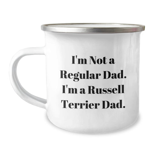 Funny Russell Terrier Dog Gifts, I'm Not A Regular Dad. I'm A Russell Terrier Dad. Camping Mug for Graduation, Gifts from Men to Friends - Image 1