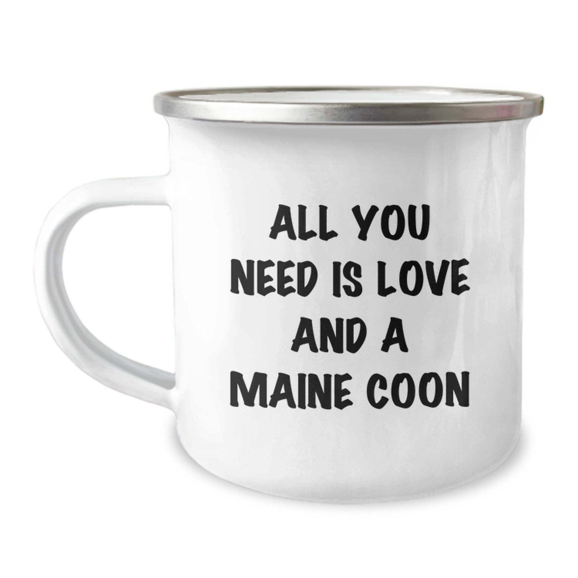 Maine Coon Cat Lovers Gifts from Family, Unique Camping Mug for Graduation, 'All You Need Is Love And A Maine Coon' - Image 1