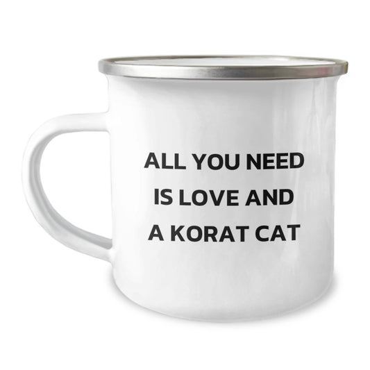 Funny Korat Cat Gifts for Men from Friends - Camping Mug with Love Quote, Perfect Christmas Unique Gifts - Image 1