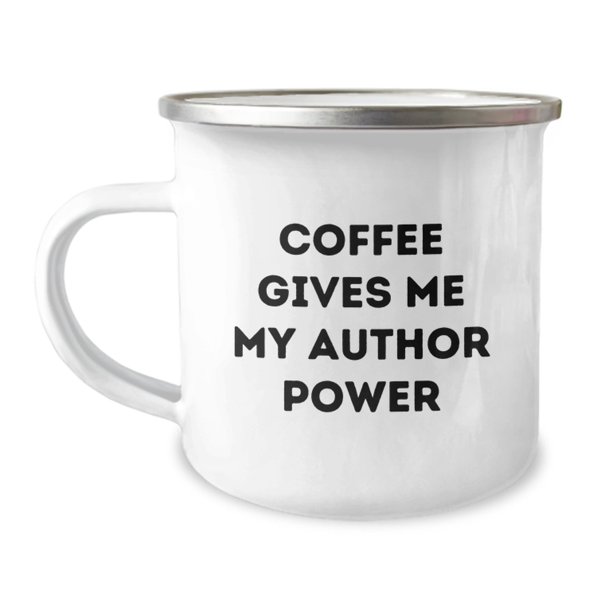 Author Power Mugs for Birthday Unique Gifts from Friends and Family - 'Coffee Gives Me My Author Power' Funny Camping Mug - Image 1