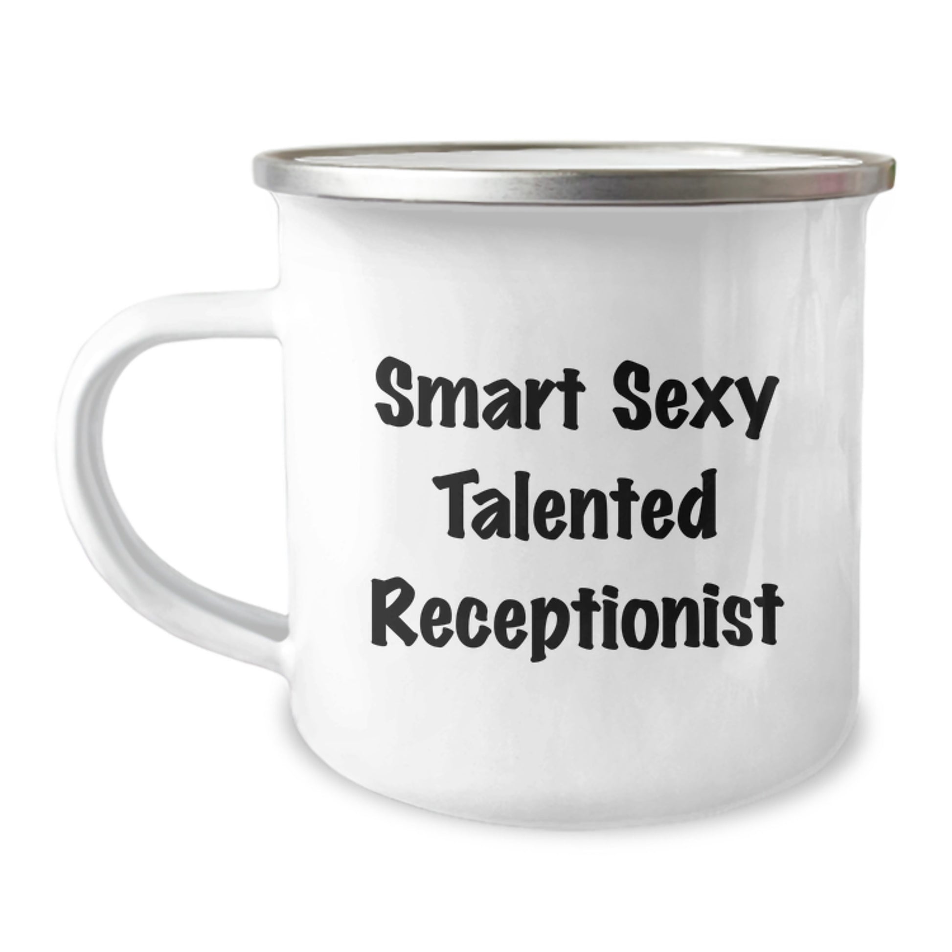 Smart Sexy Talented Receptionist Funny Gifts from Coworkers for Graduation Unique Camping Mug - Image 1