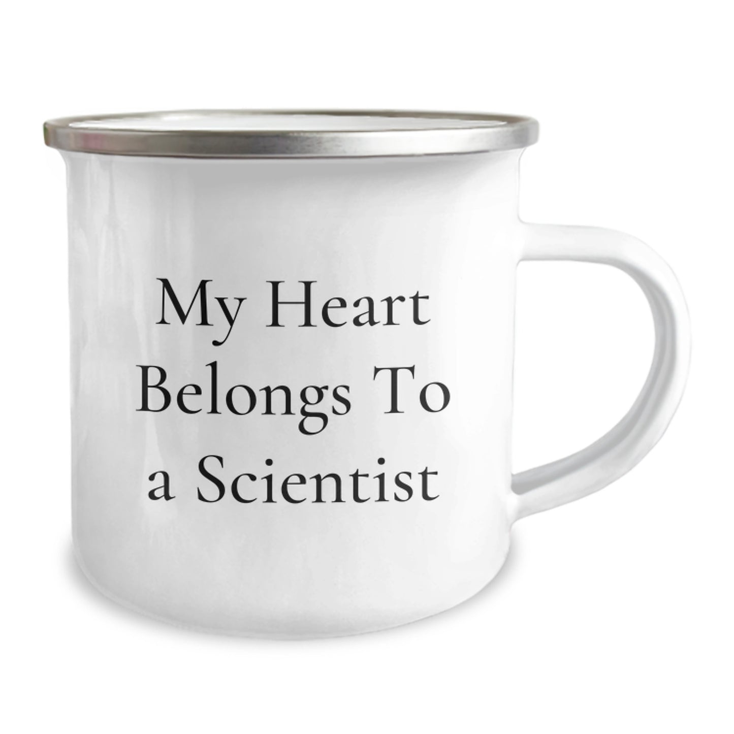 Funny Scientist Gifts for Christmas - 'My Heart Belongs To A Scientist' Camping Mug, Great Unique Gifts from Friends to Family, Perfect for Scientists and Science Enthusiasts - Image 2