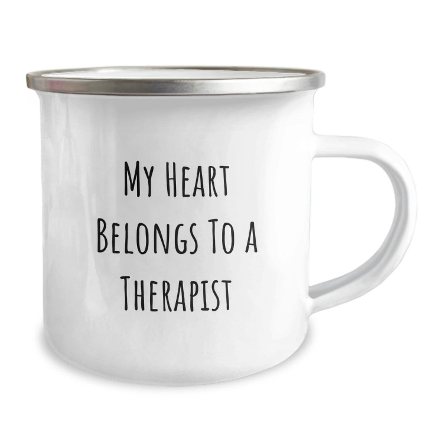 Funny Gifts from Family - My Heart Belongs To A Therapist Camping Mug, Christmas Unique Ideas for Therapist Lover, 12 oz Stainless Steel Mug - Image 2