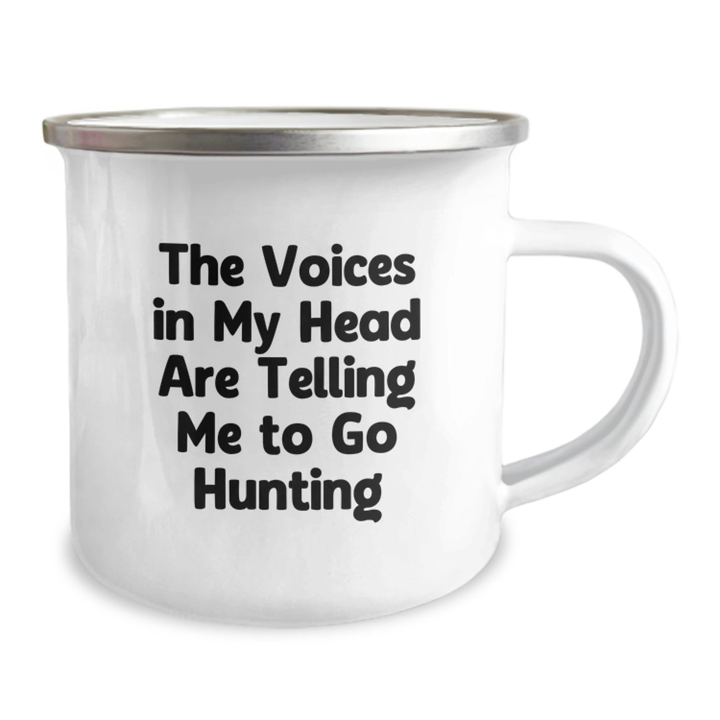 Funny Hunting Gifts for Men from Friends - 'The Voices In My Head Are Telling Me To Go Hunting' Camping Mug, Perfect for Christmas Unique Gifts - Image 2