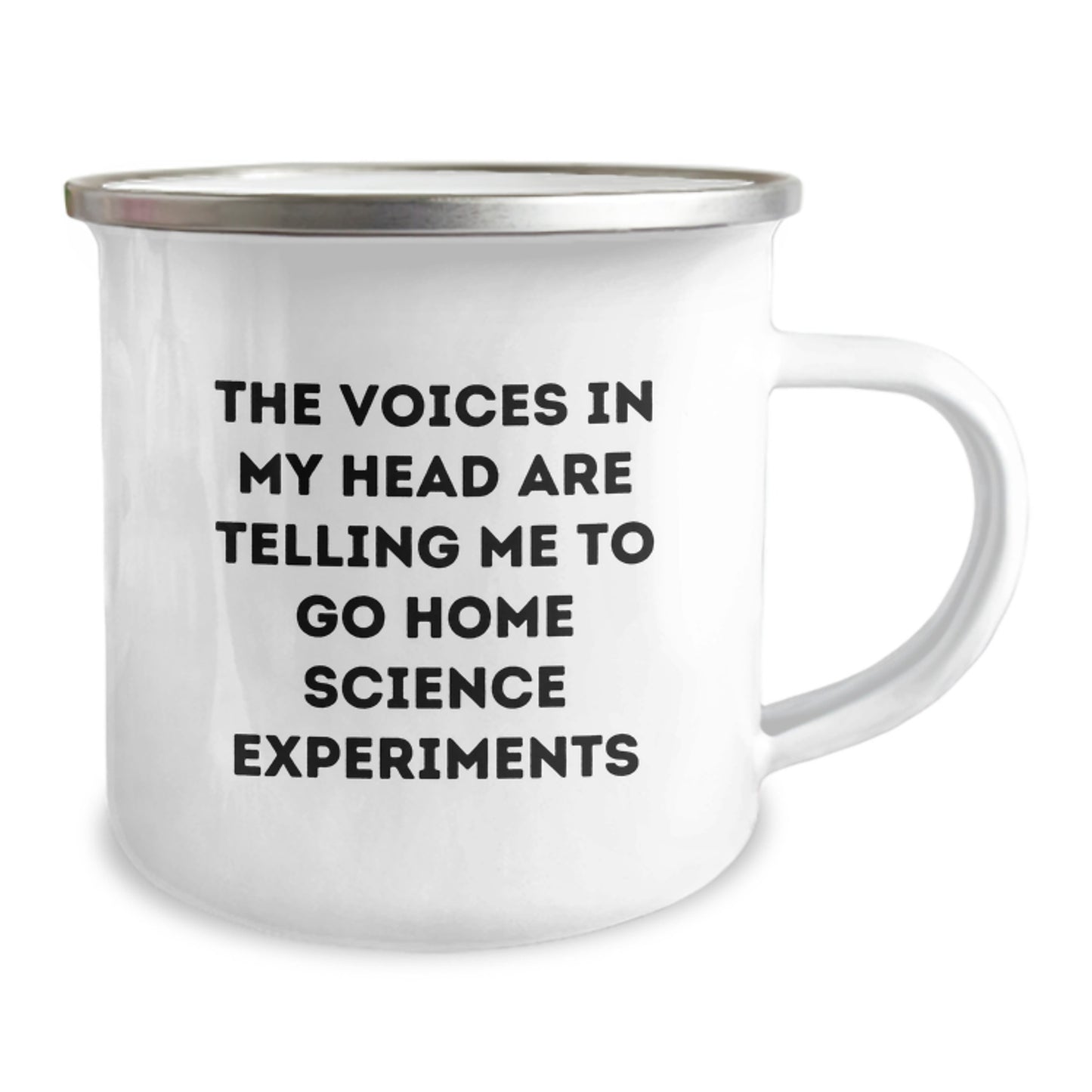 Funny Home Science Experiments Gifts from Men, Women, Friends, or Family - 'The Voices In My Head Are Telling Me To Go' Camping Mug for Home Science Experiments Enthusiasts, Christmas Unique Gifts - Image 2