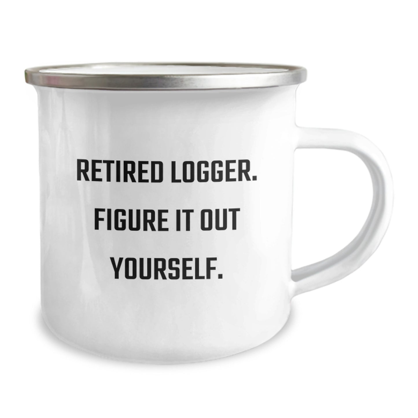 Funny Logger Gifts for Men - Christmas Unique Ideas for Logger Friends - Camping Mug with Inspirational Quote 'Retired Logger. Figure It Out Yourself.' - Image 2