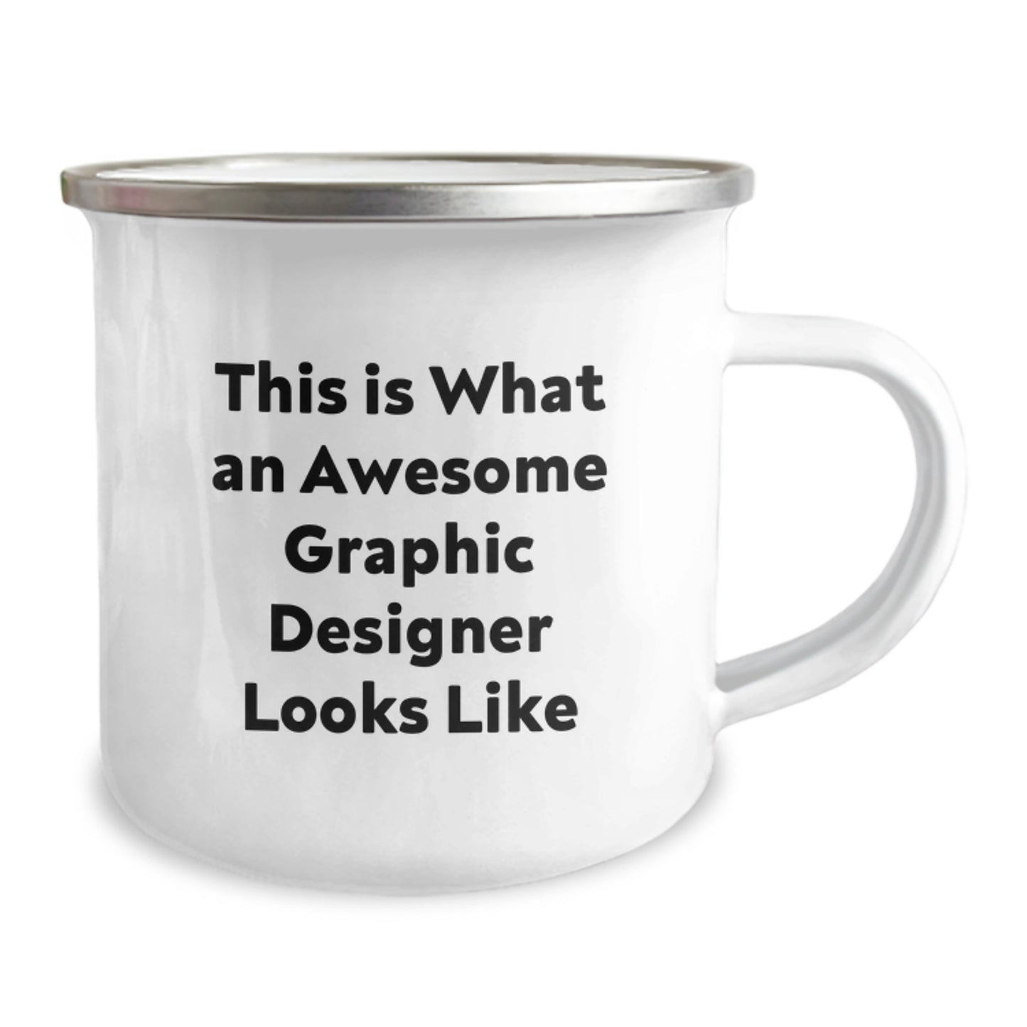 Unique Graphic Designer Gifts from Friends for Christmas - Fun Camping Mug - 'This Is What An Awesome Graphic Designer Looks Like' Quote - Image 2