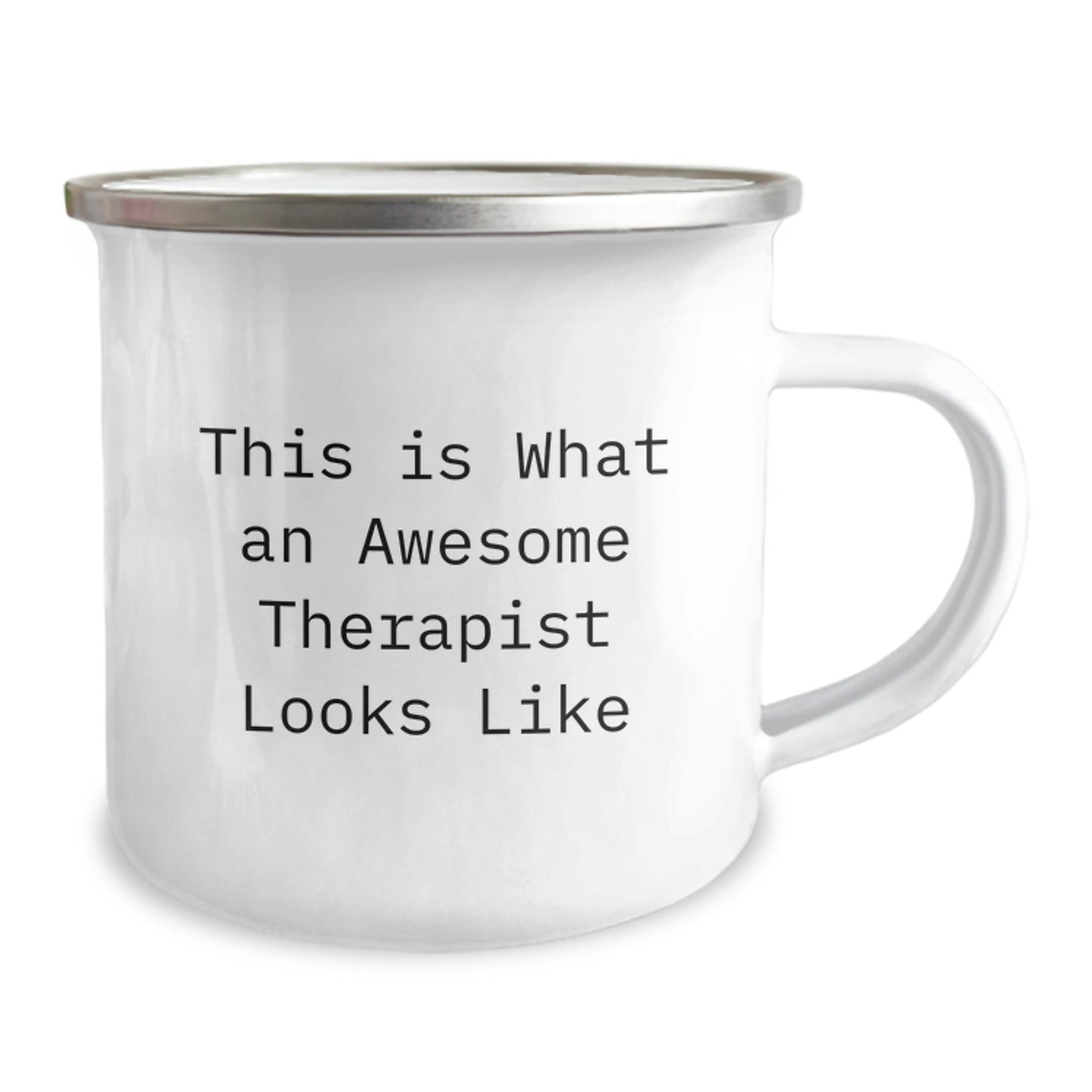 Funny Therapist Gifts from Friends for Graduation Unique Gifts, This Is What An Awesome Therapist Looks Like on Stainless Steel Camping Mug - Image 2