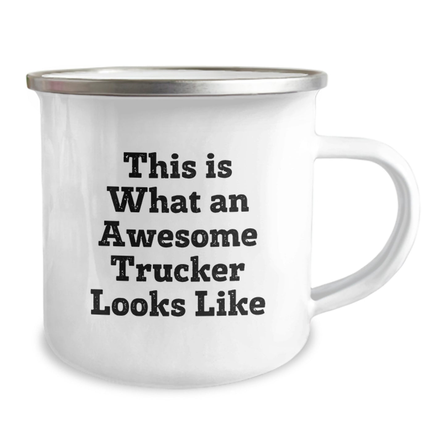 Funny Trucker Gifts from Friends - Christmas Unique Gifts for Trucker Men - 'This Is What An Awesome Trucker Looks Like' Camping Mug - Image 2