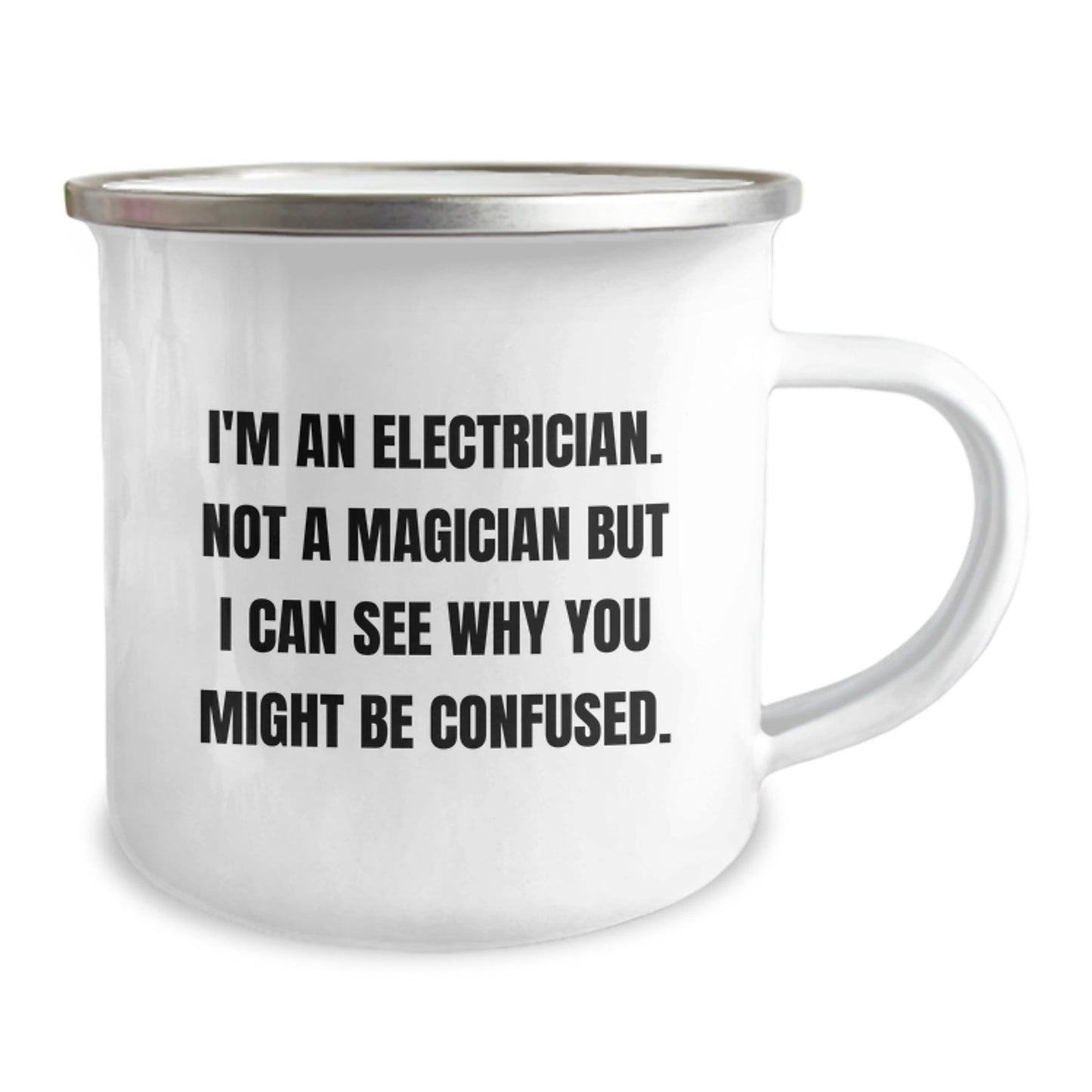 Funny Electrician Gifts from Friends to Electrician Men - Christmas Unique Mug, I'm An Electrician Not A Magician - Image 2
