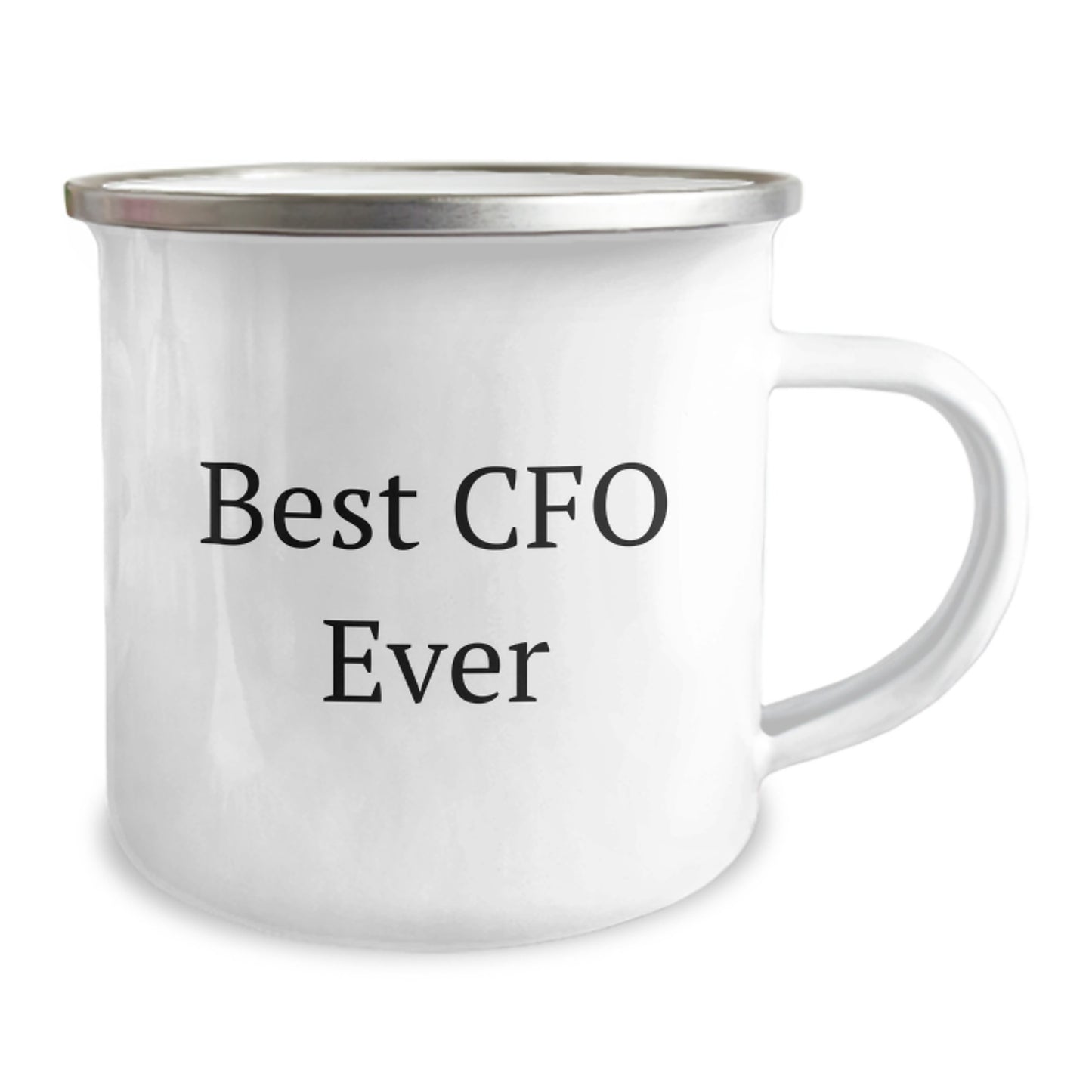Funny CFO Gifts for Men Camping Mug Best Cfo Ever Quote, Unique Christmas Memorable Presents from Friends for CFOs, 12 oz Stainless Steel Enamel - Image 2