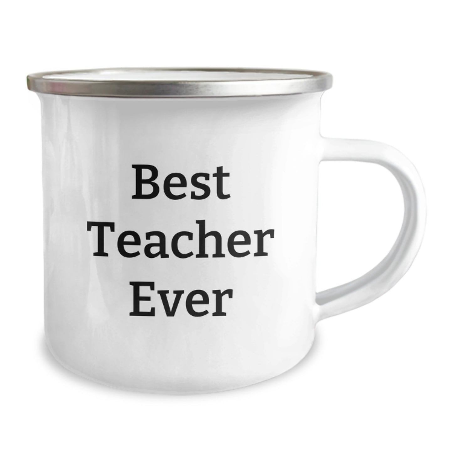 Funny Teacher Gifts from Friends, Best Teacher Ever Inspirational Quote Camping Mug for Birthday, 12 oz Stainless Steel with Enamel Finish, Hand Wash Recommended - Image 2