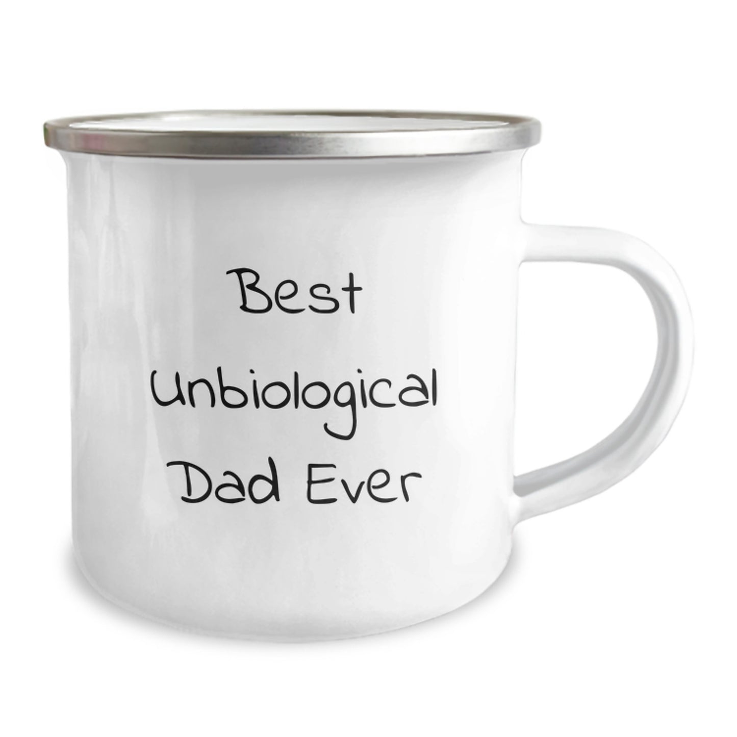 Funny Unbiological Dad Gifts for Him, Best Unbiological Dad Ever Camping Mug, Unique Christmas Unique Gifts from Family to Unbiological Dad, Stainless Steel with Enamel Finish - Image 2
