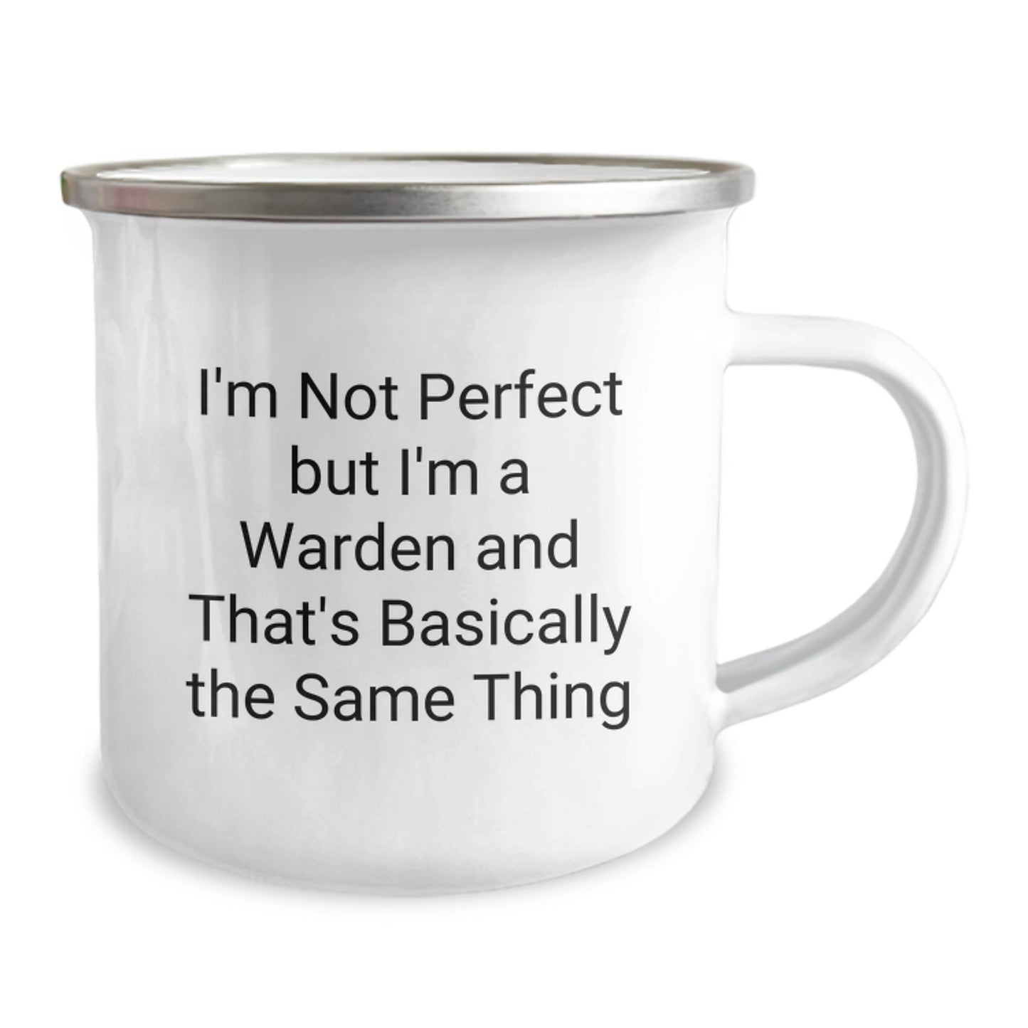 Funny Warden Camping Mug Gifts from Men to Friends, Christmas Unique Ideas for Him, I'm Not Perfect But I'm A Warden - Image 2