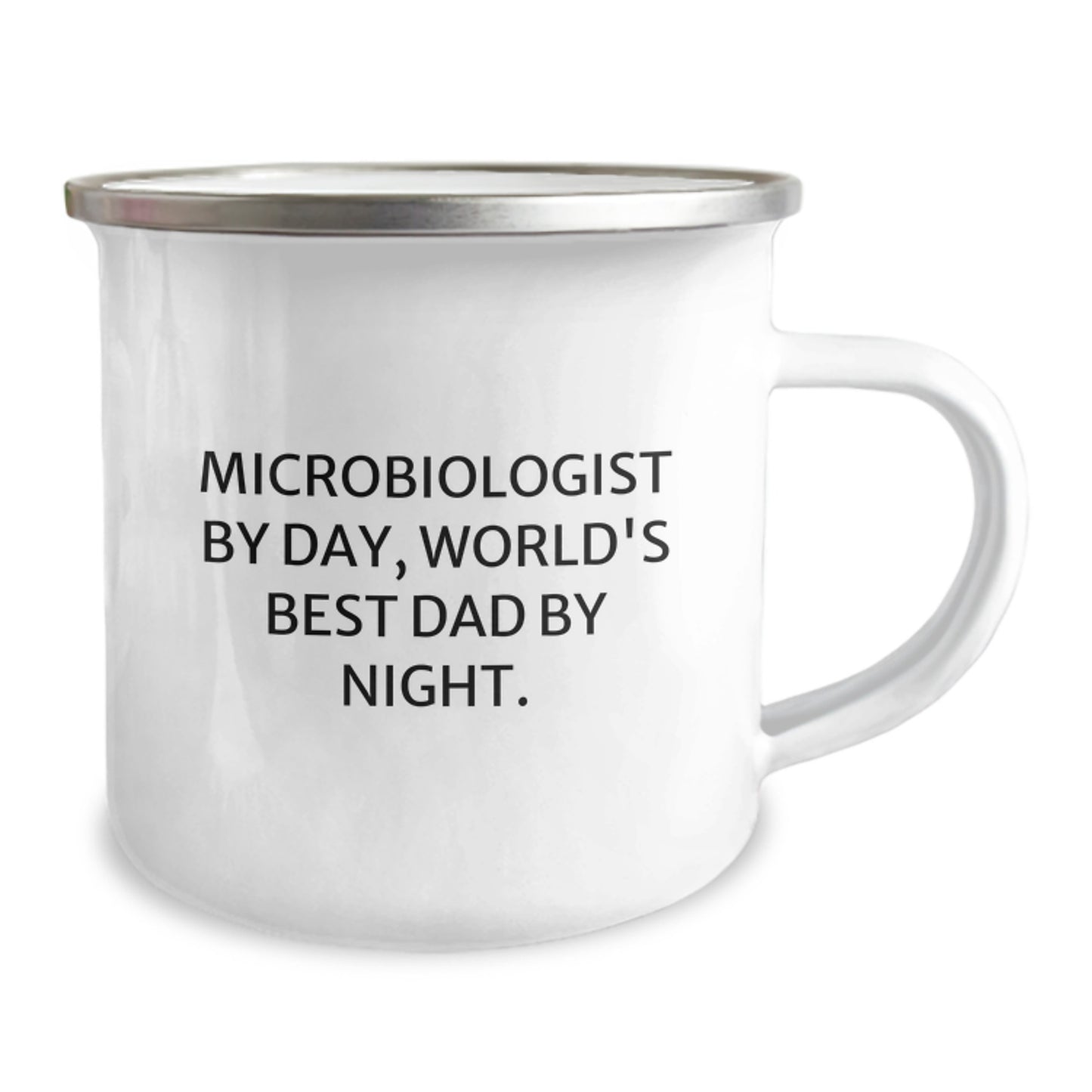 Funny Microbiologist Gifts for Men - Microbiologist By Day, World's Best Dad Christmas Unique Gifts from Husband to Microbiologist Dad - Stainless Steel Camping Mug for Microbiologist Enthusiast - Image 2