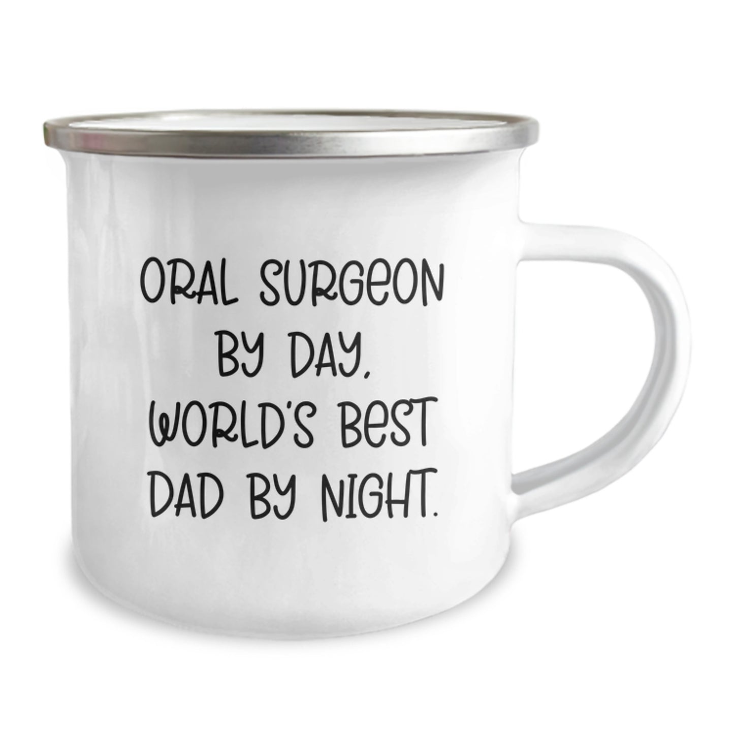 Oral Surgeon Gifts, Funny Camping Mug for World's Best Dad By Night, 12 oz Stainless Steel with Enamel Finish, Gifts from Dad to Oral Surgeon, Unique Graduation Gifts - Image 2