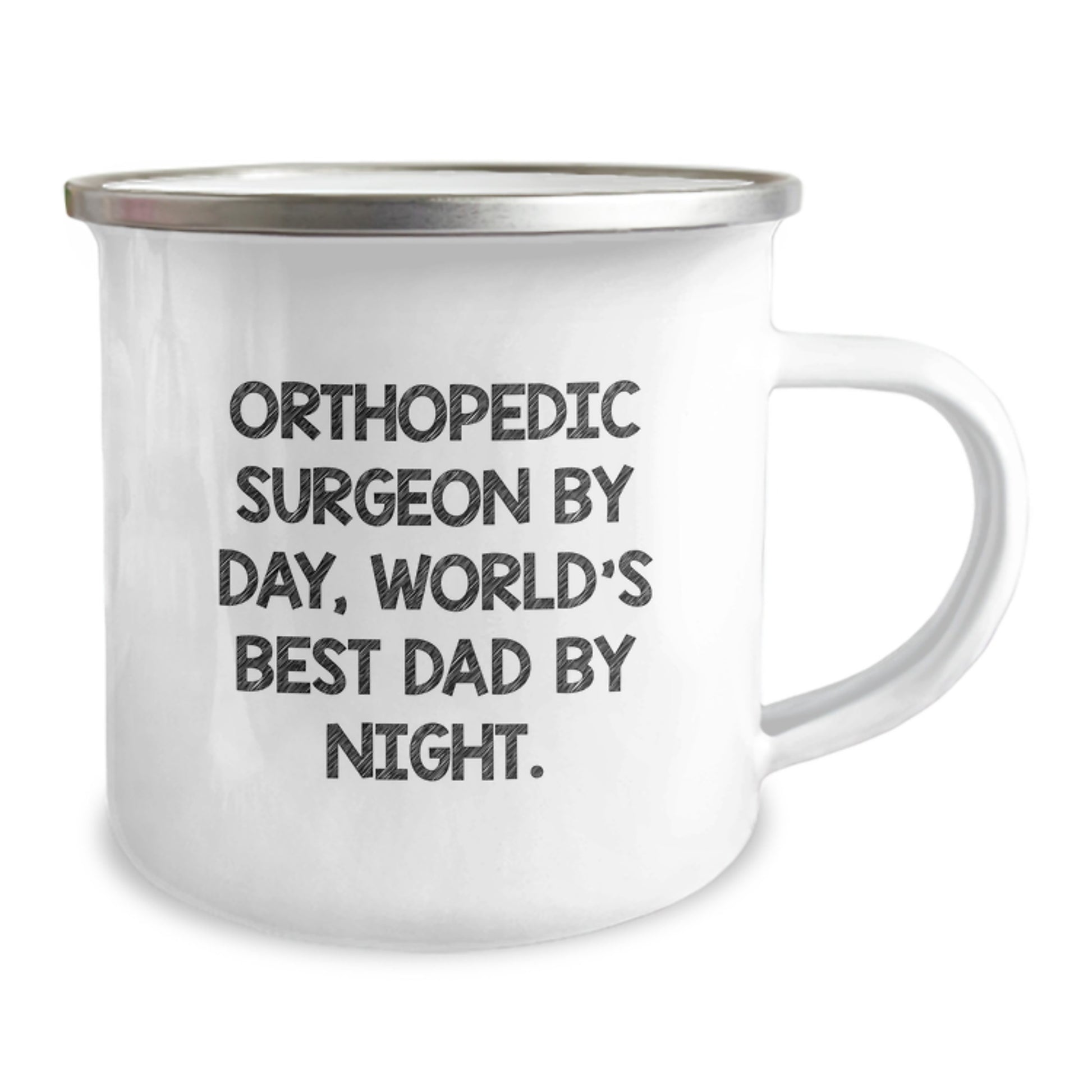 Orthopedic Surgeon Gifts from Men, Funny Camping Mug for Birthday, 'Orthopedic Surgeon By Day, World's Best Dad By Night.' - Image 2