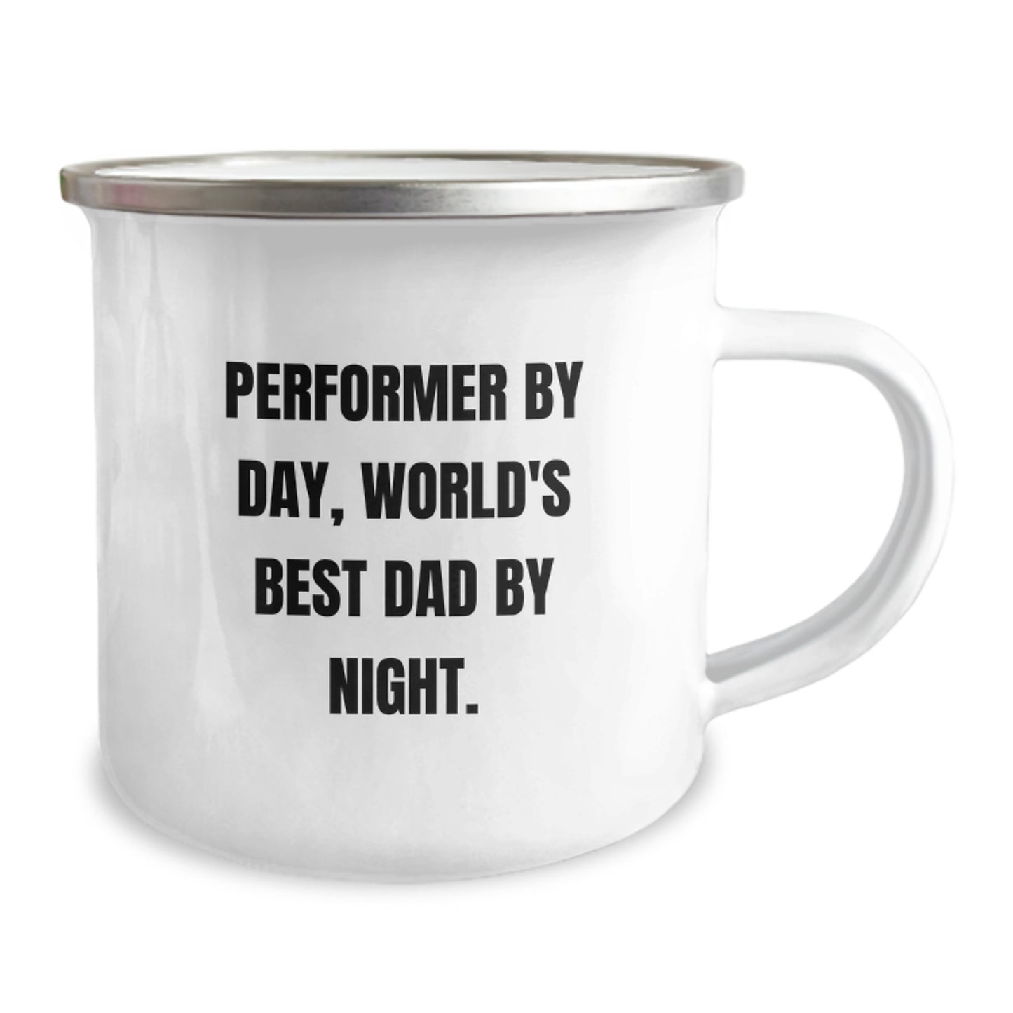Performer Gifts for Men by Day, World's Best Dad By Night Funny Camping Mug for Graduation, Gifts from Family - 'Performer By Day, World's Best Dad By Night.' - Image 2