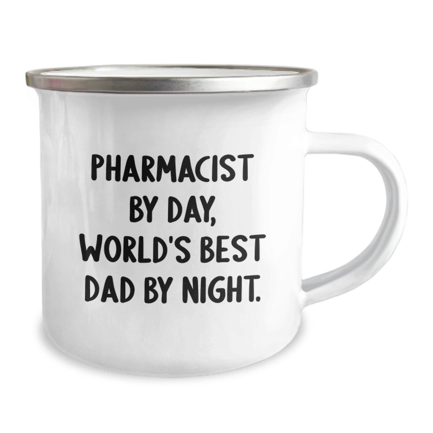 Pharmacist Gifts for Graduation - Camping Mug - 'Pharmacist By Day, World's Best Dad By Night.' Quote, Funny Dad Gift for Men, Friends, or Coworkers - Image 2
