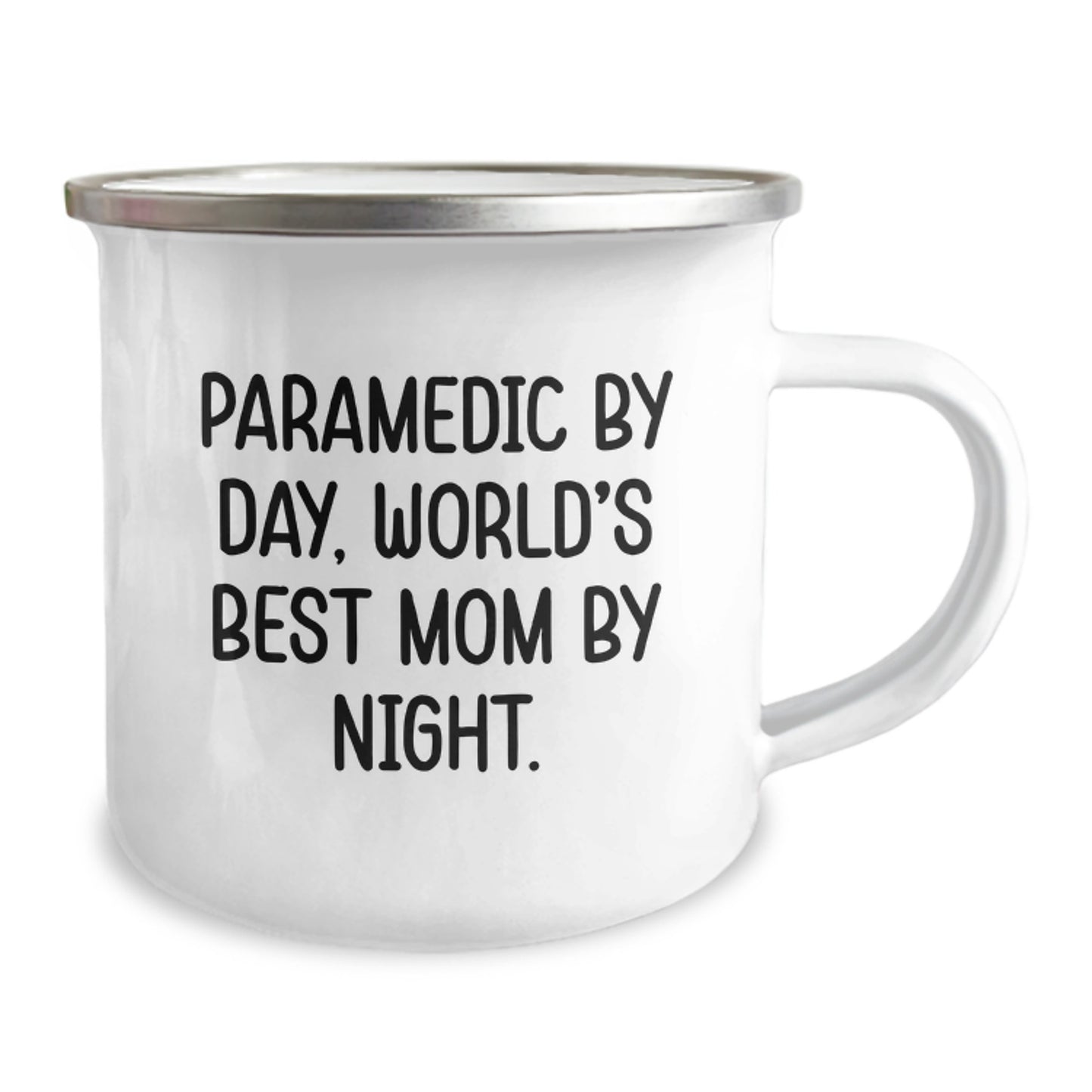 Funny Rescue Worker Gifts for Him Rescue Worker By Day, World's Best Dad By Night Camping Mug, 12 oz Stainless Steel with Enamel Finish - Image 2