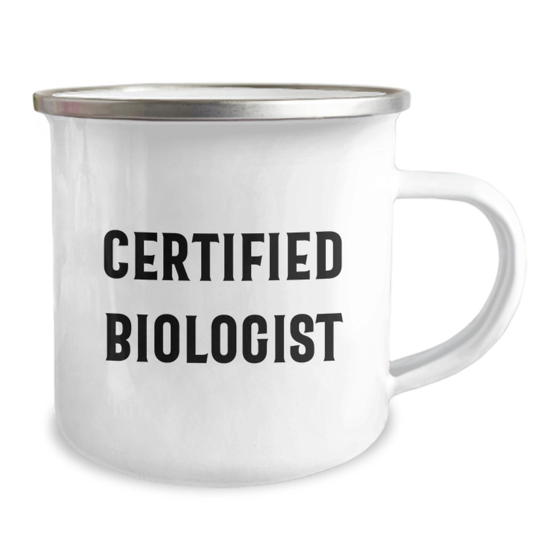 Funny Biologist Gifts from Friends, Biologist Camping Mug for Graduation, 'Certified Biologist' Quote, 12 oz Stainless Steel with Enamel Finish - Image 2