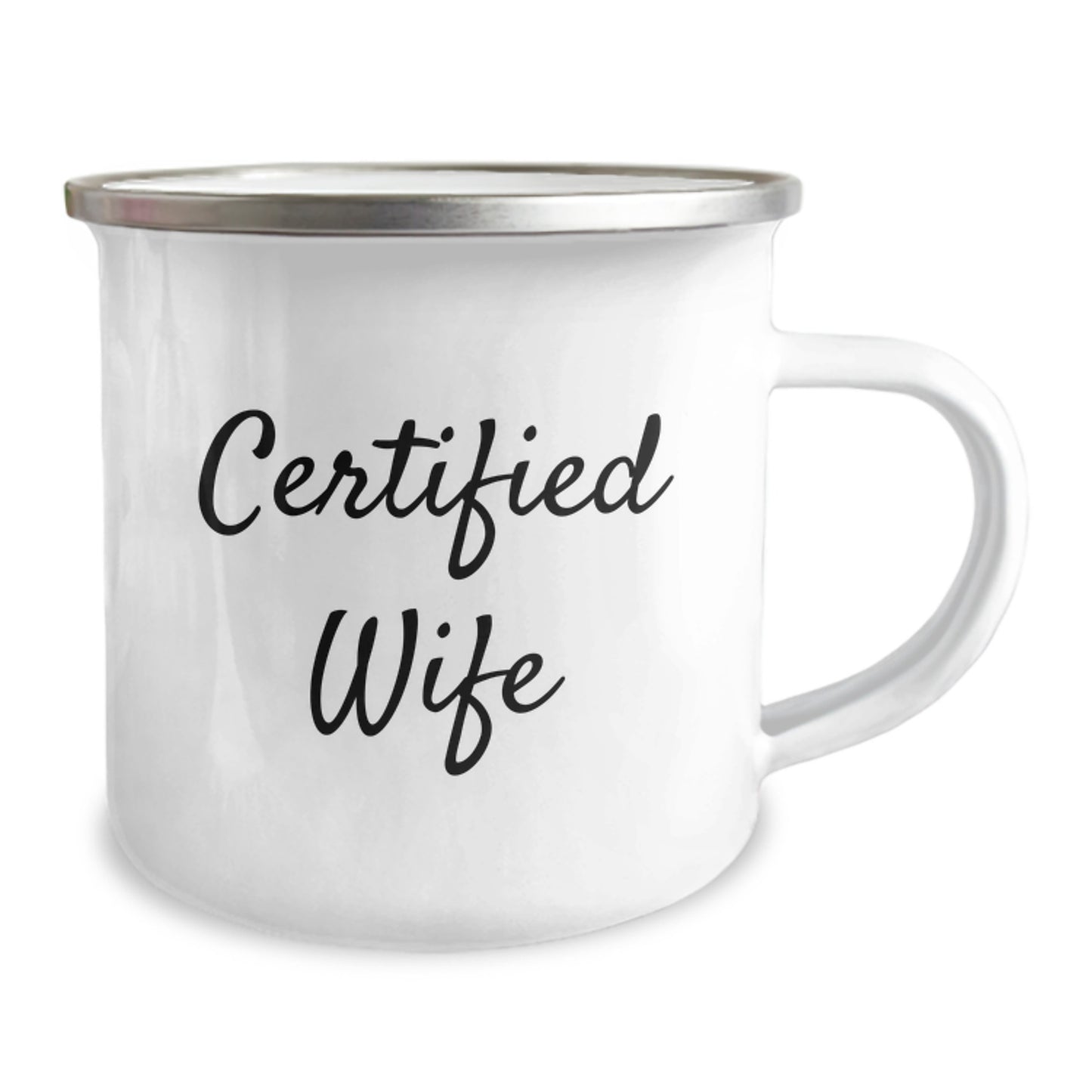 Funny Wife Gifts from Husband, Wife Camping Mug for Christmas, Certified Wife Quote - Image 2