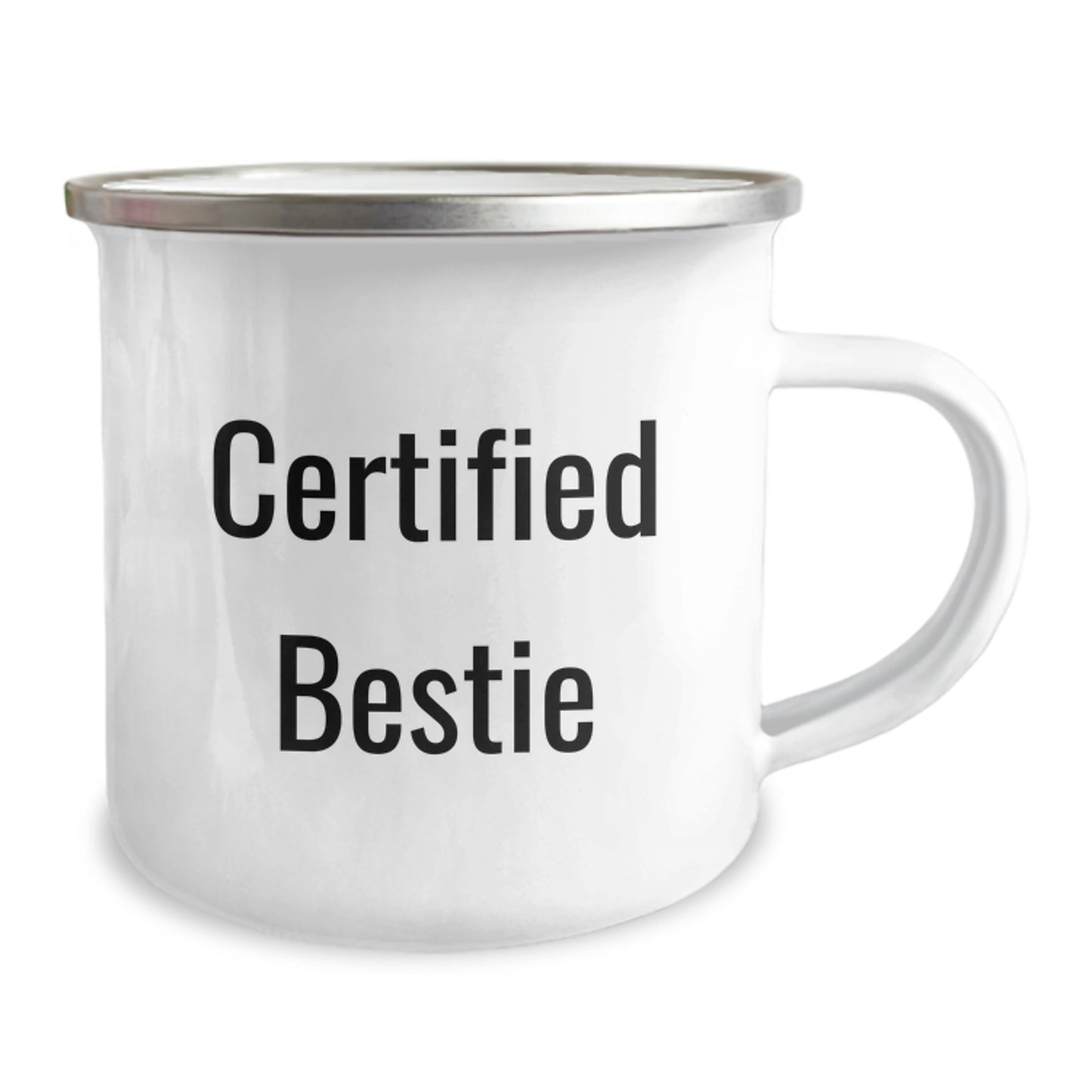 Funny Bestie Quotes Gifts from Friends - Bestie Camping Mug for Bestie, Bestie Christmas Unique Gifts, Bestie Funny Quote Enamel Mug, Perfect Bestie Gift - Image 2