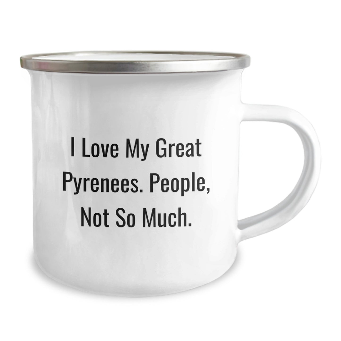 Great Pyrenees Dog Lover's Camping Mug, Funny Gifts from Family for Great Pyrenees Dog Owners, Christmas Unique Mug, Stainless Steel Enamel Finish - Image 2