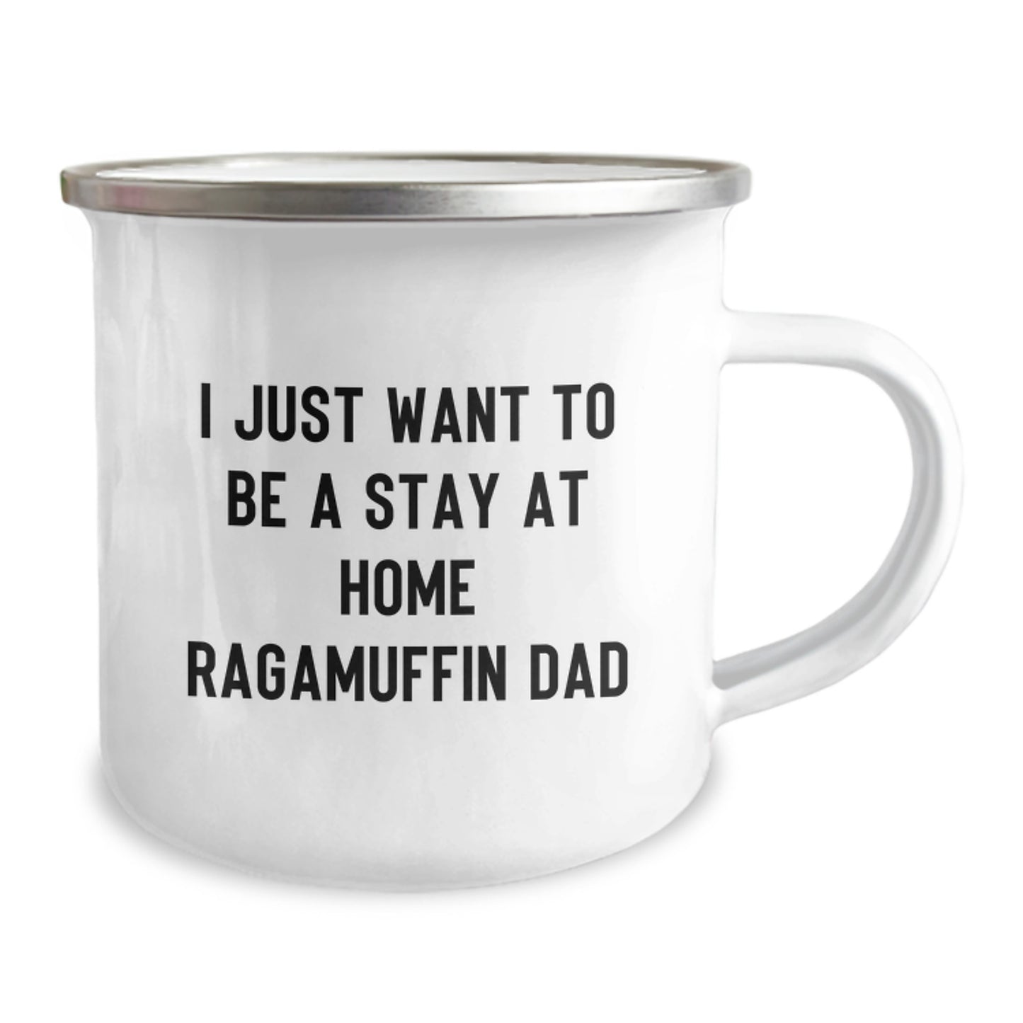 Ragamuffin Cat Camping Mug, Funny Gift for Men on Valentine's, 'I Just Want To Be A Stay At Home Ragamuffin Dad' - Gifts from Men to Family - Image 2