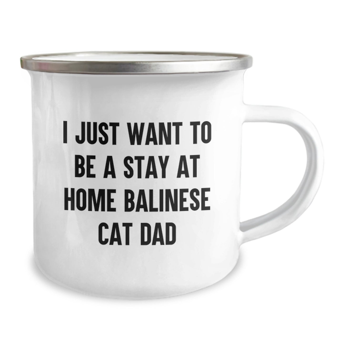 Funny Balinese Cat Dad Gifts, Unique Camping Mug for Friends from Men, Perfect for Christmas Morning Coffee - Image 2