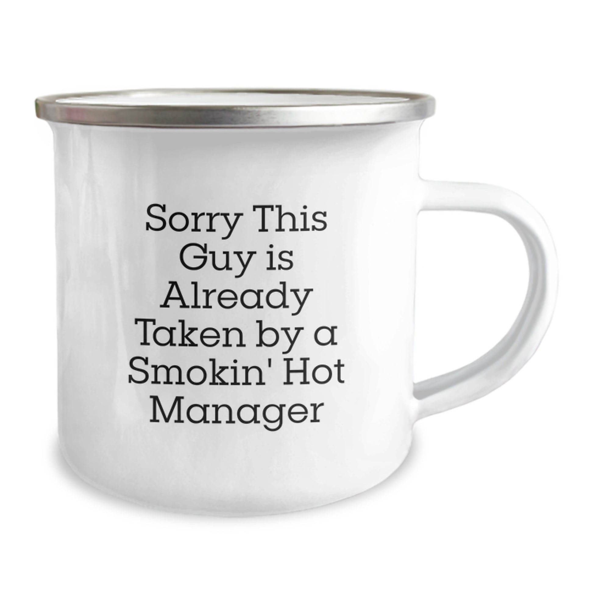 Funny Manager Gifts for Men, Christmas Unique Mugs for Camping Enthusiasts, 'Sorry This Guy Is Already Taken By A Smokin' Hot Manager' - Image 2