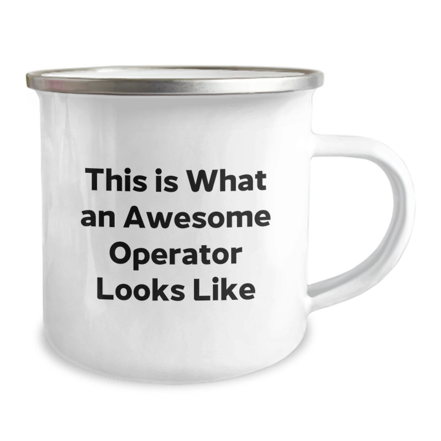 Funny Operator Gifts from Men - This Is What An Awesome Operator Looks Like Enamel Camping Mug for Birthday - Image 2