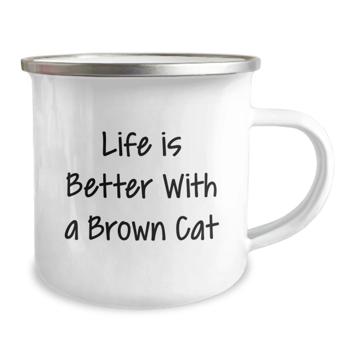 Brown Cat Lovers Gifts from Family and Friends to Brown Cat Enthusiasts, Funny Camping Mug for Graduation, Life Is Better With A Brown Cat - Image 2