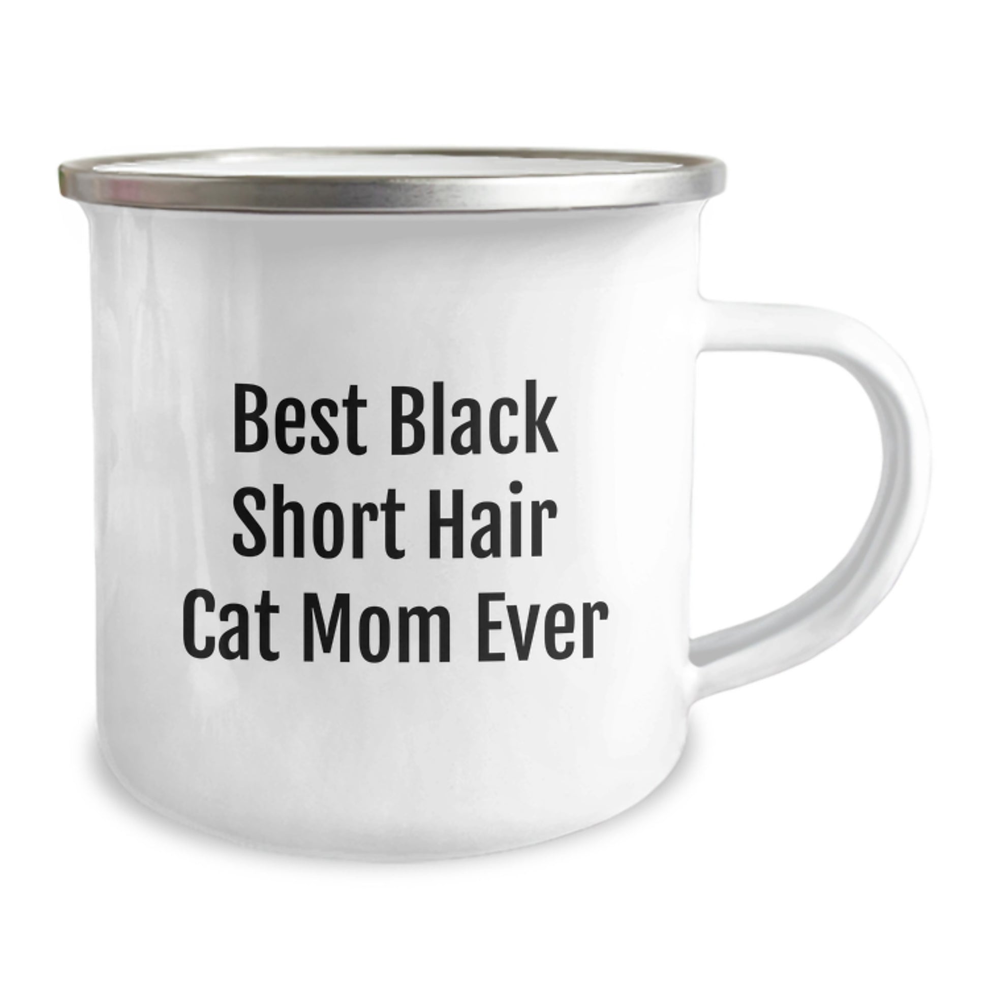 Black Short Hair Cat Mom Gifts from Friends for Unique Birthday Unique Gifts - 'Best Black Short Hair Cat Mom Ever' Camping Mug - Image 2