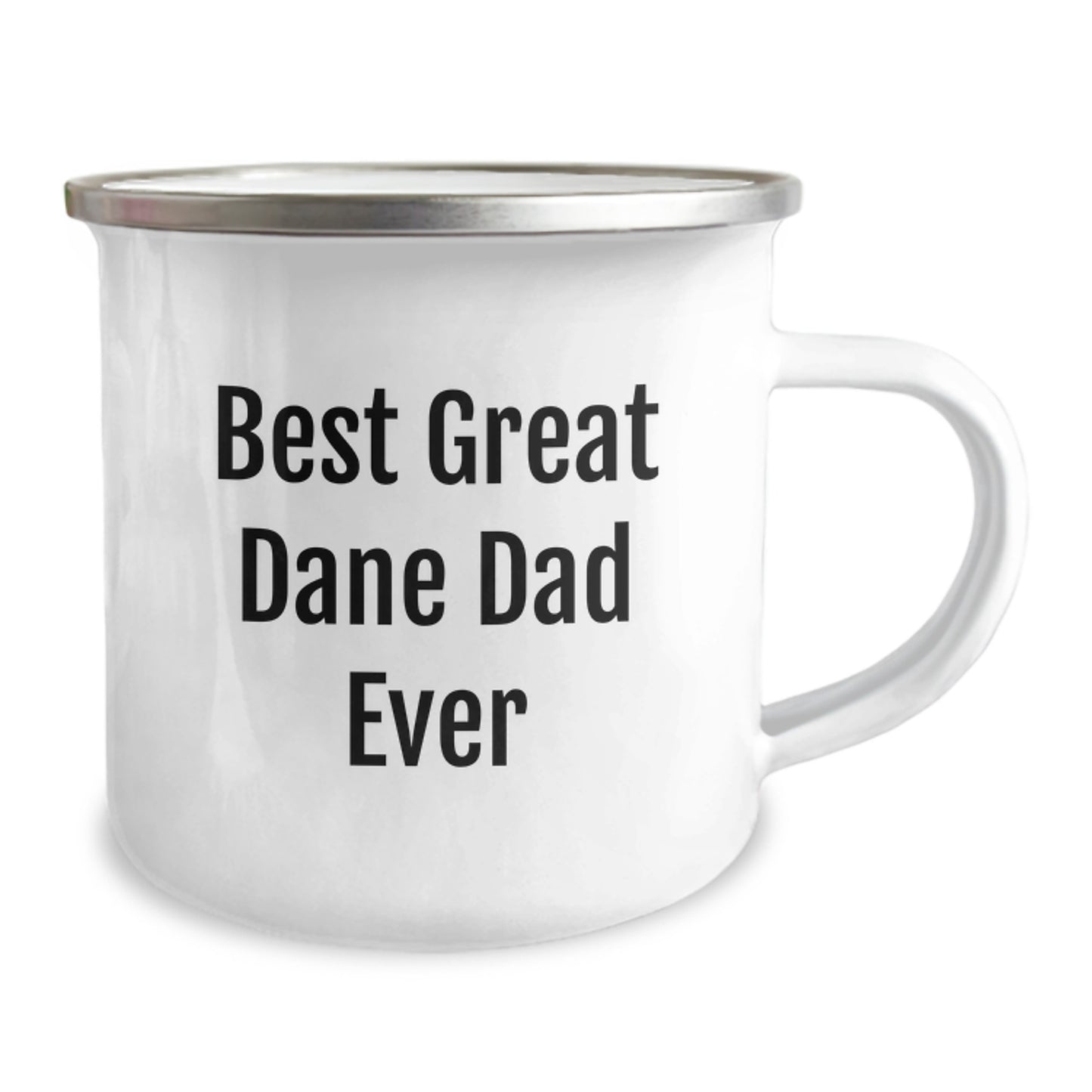 Funny Great Dane Dog Gifts for Men, Best Dad Ever Quote, Camping Mug for Birthday, Gifts from Dad to Son, 12 oz Stainless Steel with Enamel Finish - Image 2