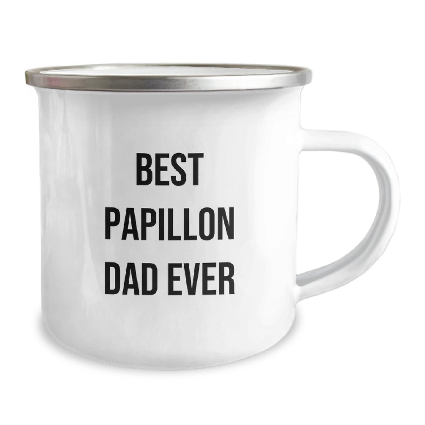 Funny Papillon Dog Camping Mug Gifts from Best Dad Ever, Perfect for Papillon Dog Lovers' Birthday - Image 2