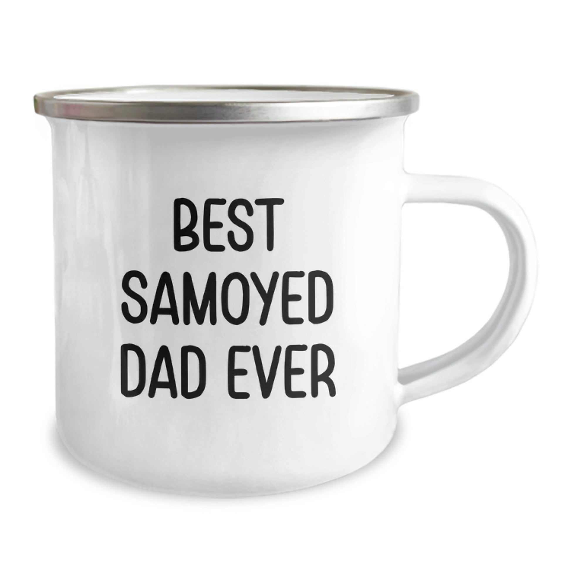 Samoyed Dog Lover's Camping Mug, Funny Quote 'Best Samoyed Dad Ever', Gifts for Samoyed Dog Owners from Friends, Family, or Coworkers on Graduation Day, Stainless Steel with Enamel Finish - Image 2
