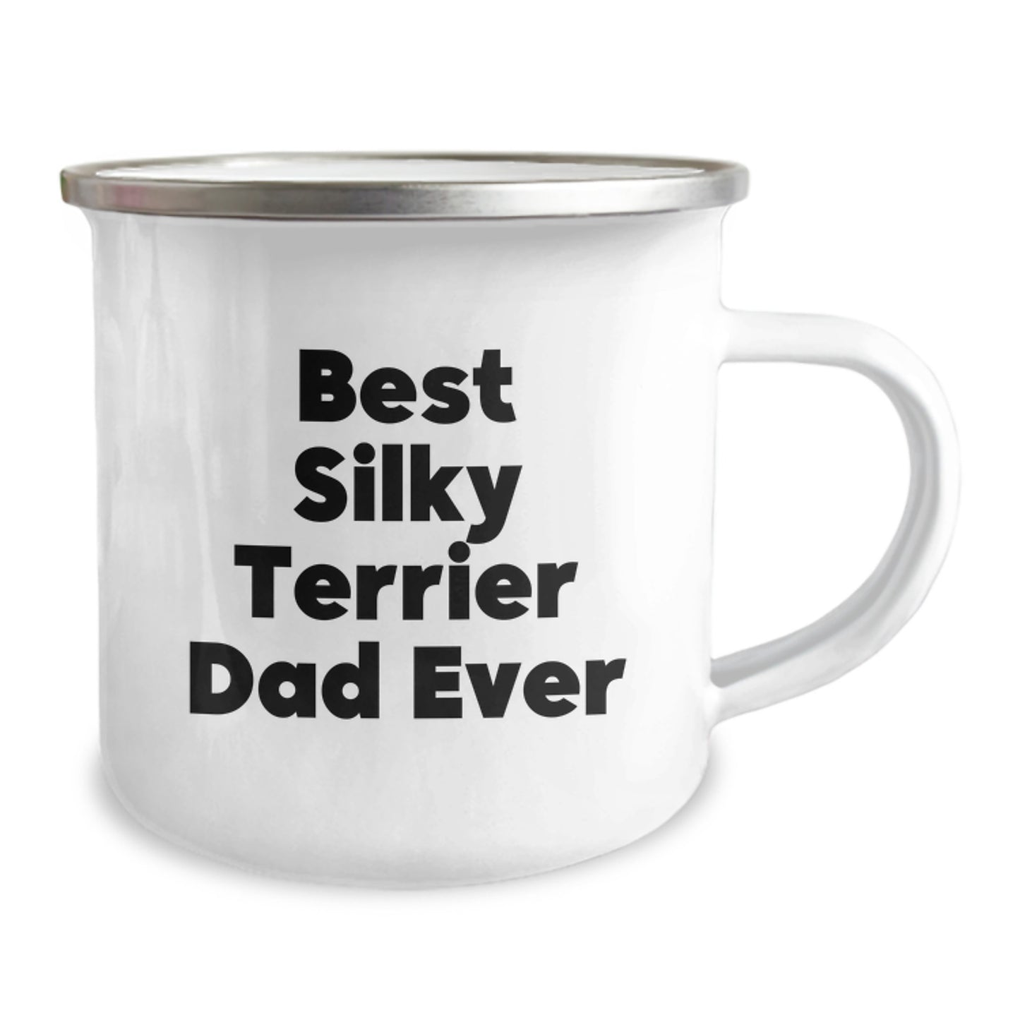 Funny Silky Terrier Dog Gifts for Men, Best Dad Ever Valentine's Camping Mug, Gifts from Dad to Silky Terrier Dog Lover - Image 2